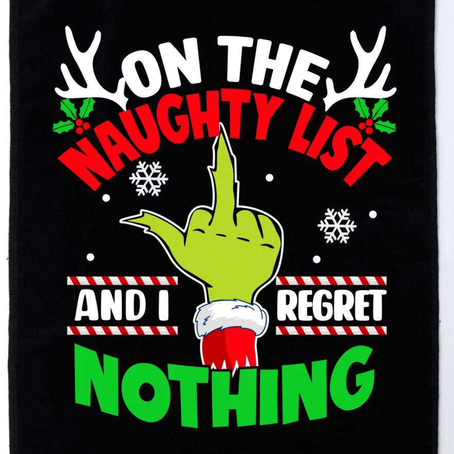 Funny On The List Of Naughty And I Regret Nothing Christmas Platinum Collection Golf Towel