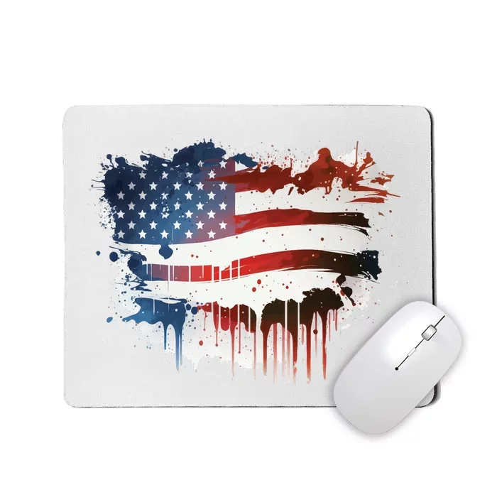 Flag Of The United States Of America Watercolor Mousepad