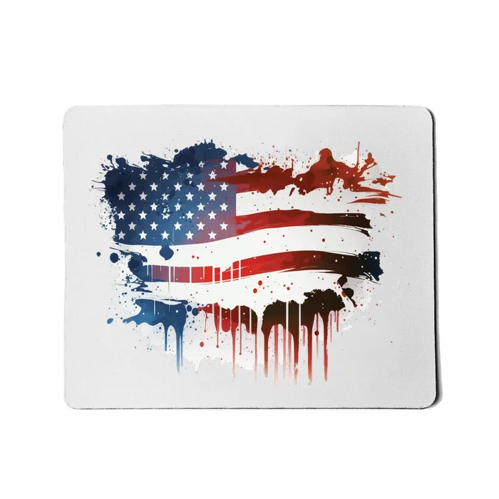 Flag Of The United States Of America Watercolor Mousepad