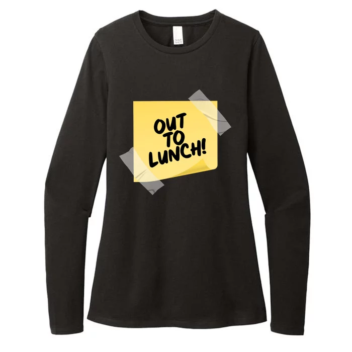 Funny Out To Lunch Taped Note Womens CVC Long Sleeve Shirt