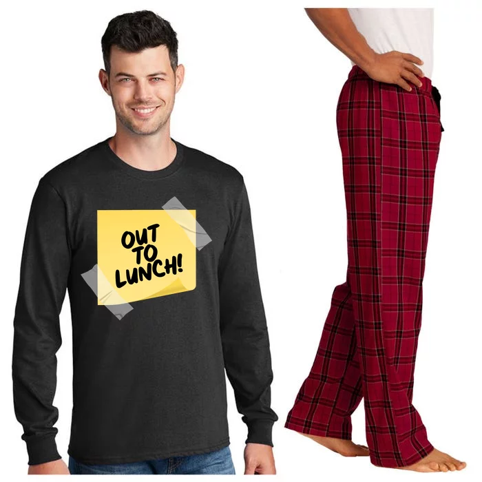 Funny Out To Lunch Taped Note Long Sleeve Pajama Set