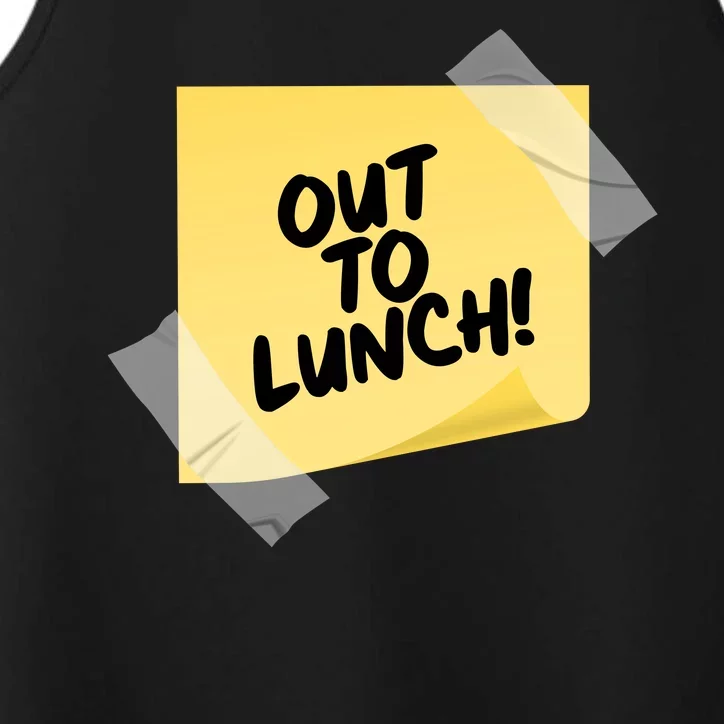 Funny Out To Lunch Taped Note Performance Tank