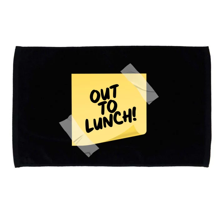 Funny Out To Lunch Taped Note Microfiber Hand Towel