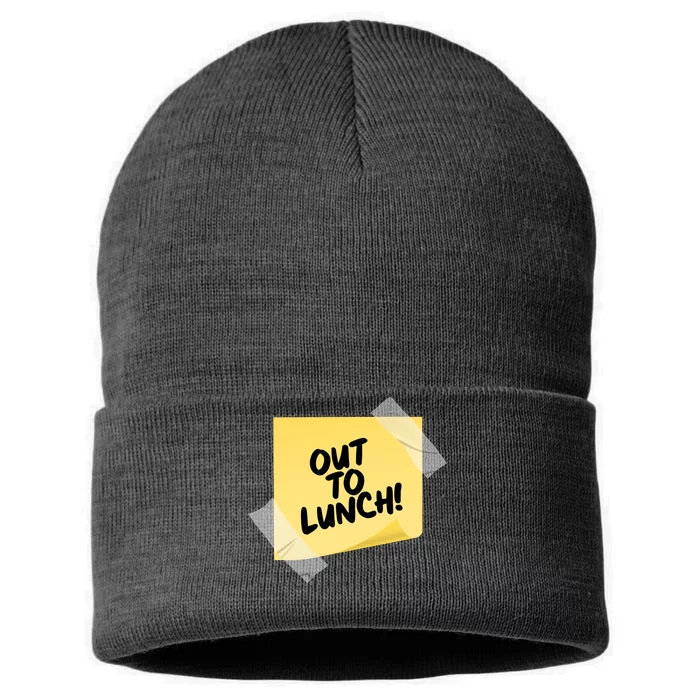 Funny Out To Lunch Taped Note Sustainable Knit Beanie