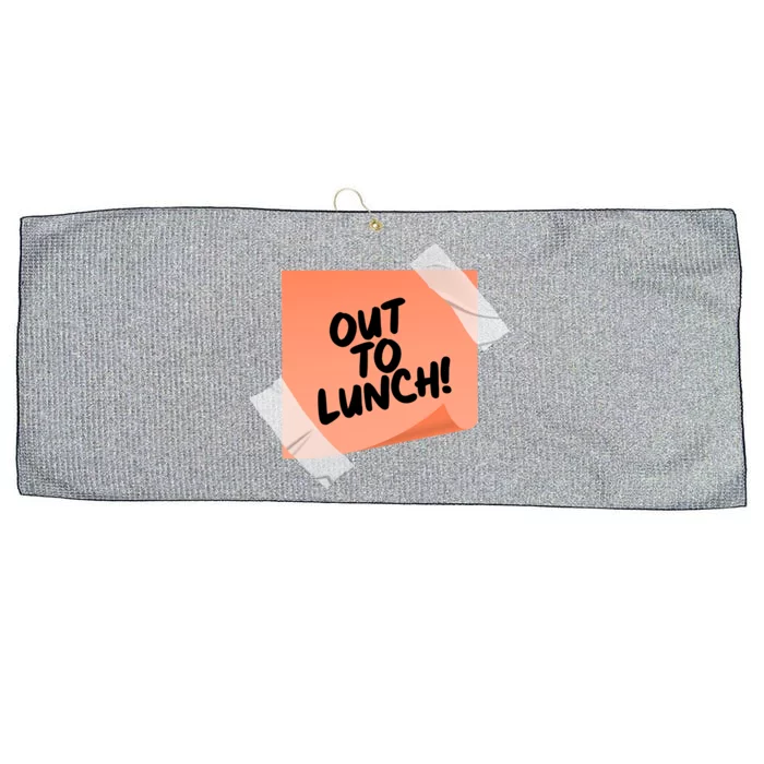 Funny Out To Lunch Taped Note Large Microfiber Waffle Golf Towel