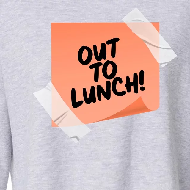 Funny Out To Lunch Taped Note Cropped Pullover Crew