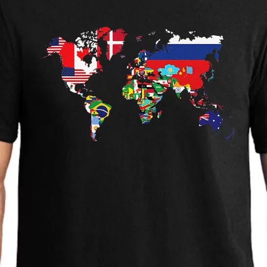 Flags Of The Countries Of The World Map International Pajama Set