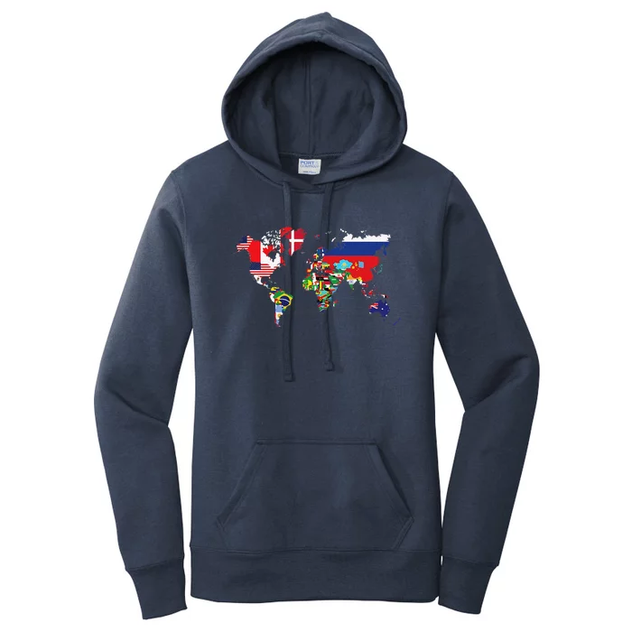 Flags Of The Countries Of The World Map International Women's Pullover Hoodie