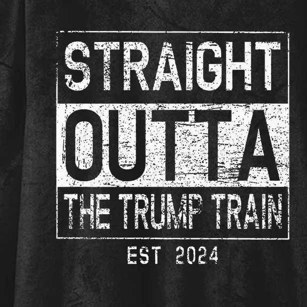 Funny Outta The Trump Train In 2024 Anti Trump Premium Hooded Wearable Blanket