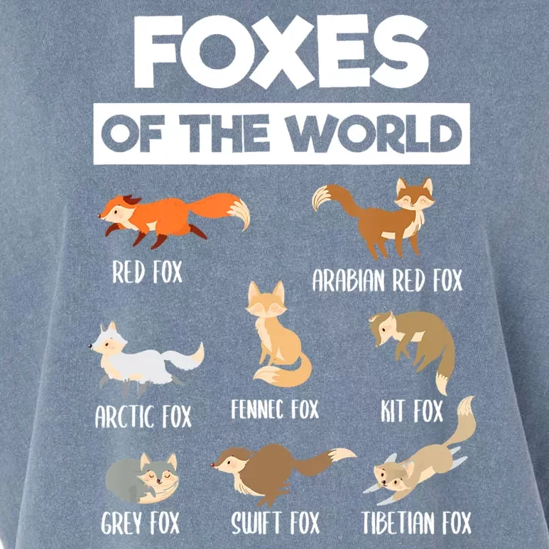 Foxes Of The World Funny Fox Animals Educational Fox Lover Garment-Dyed Women's Muscle Tee