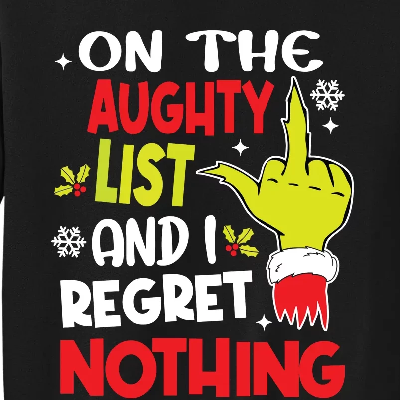 Funny On The List Of Naughty And I Regret Nothing Christmas Sweatshirt