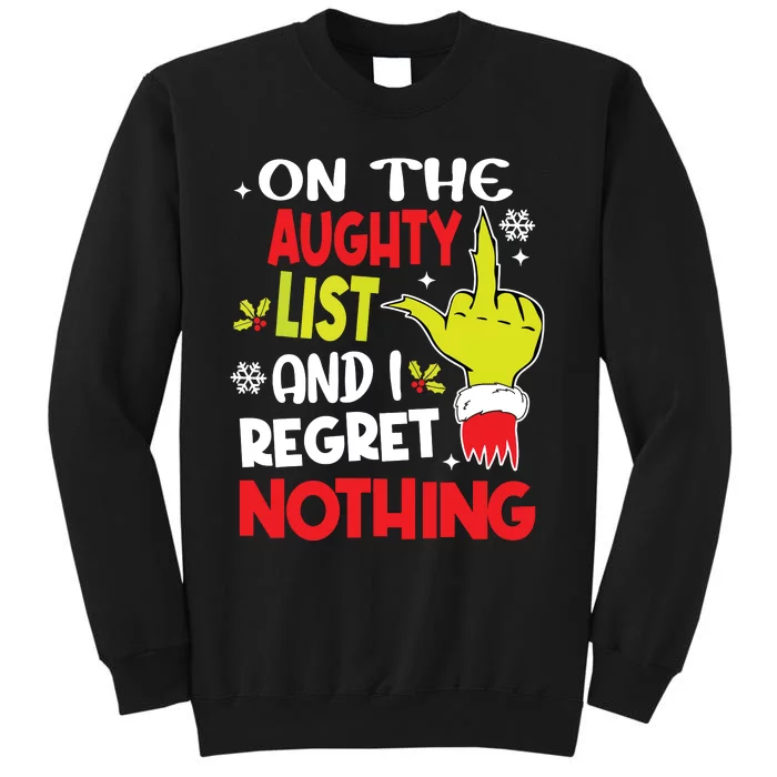 Funny On The List Of Naughty And I Regret Nothing Christmas Sweatshirt