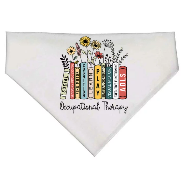 Flowers Occupational Therapy Ot Month Therapist Assistant USA-Made Doggie Bandana