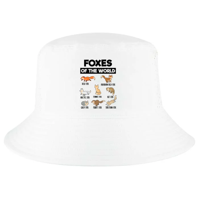 Foxes Of The World Funny Fox Animals Educational Fox Lover Cool Comfort Performance Bucket Hat