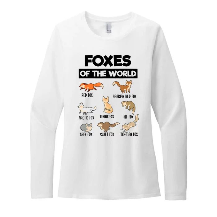 Foxes Of The World Funny Fox Animals Educational Fox Lover Womens CVC Long Sleeve Shirt