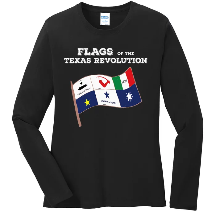 Flags Of The Texas Revolution History Ladies Long Sleeve Shirt