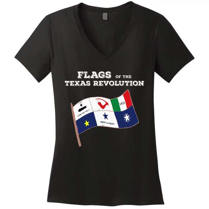 Flags Of The Texas Revolution History Women's V-Neck T-Shirt