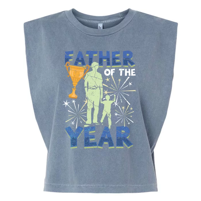 Father Of The Year Papa Dad Daddy Husband Poppa Stepdad Gift Garment-Dyed Women's Muscle Tee