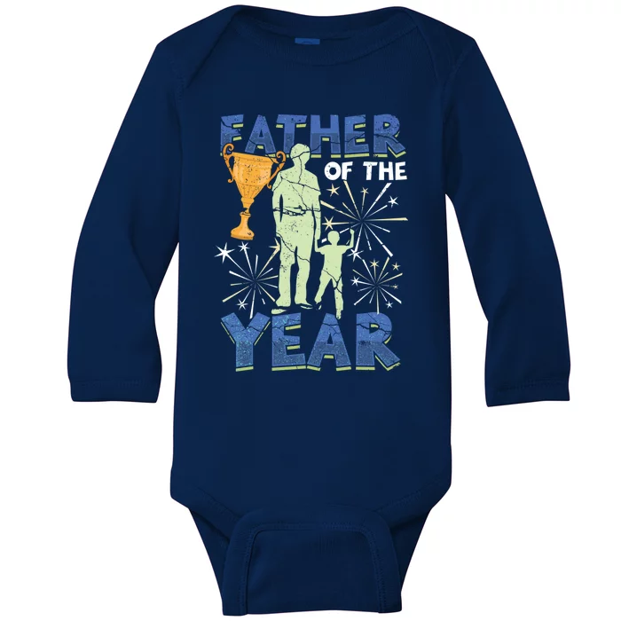 Father Of The Year Papa Dad Daddy Husband Poppa Stepdad Gift Baby Long Sleeve Bodysuit