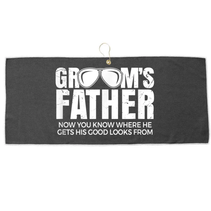 Father Of The Groom Large Microfiber Waffle Golf Towel