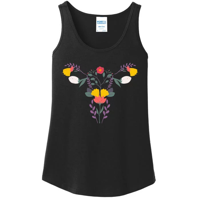 Floral Ovary Uterus Flower Vagina Rights Feminist Ladies Essential Tank