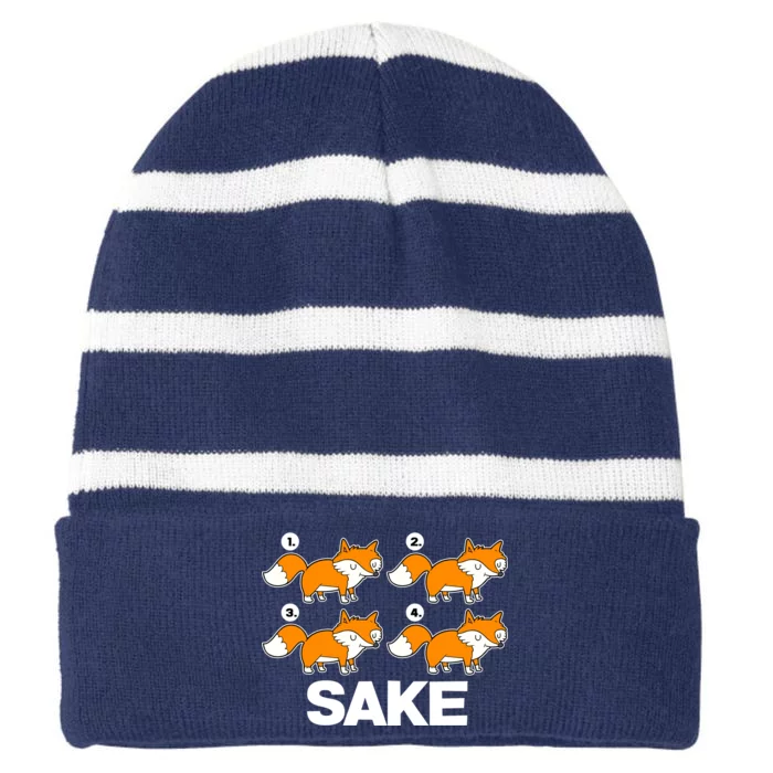 Four Fox Sake Striped Beanie with Solid Band