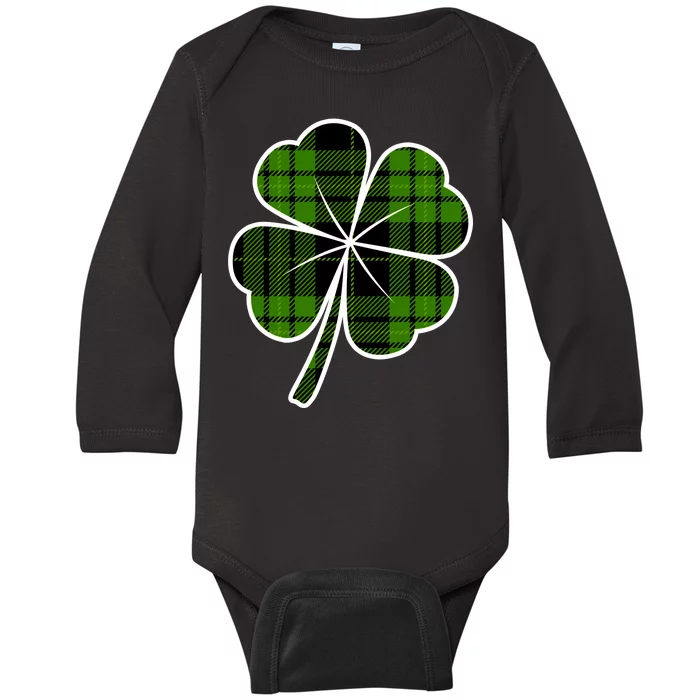 Four Leaf Clover Plaid Baby Long Sleeve Bodysuit