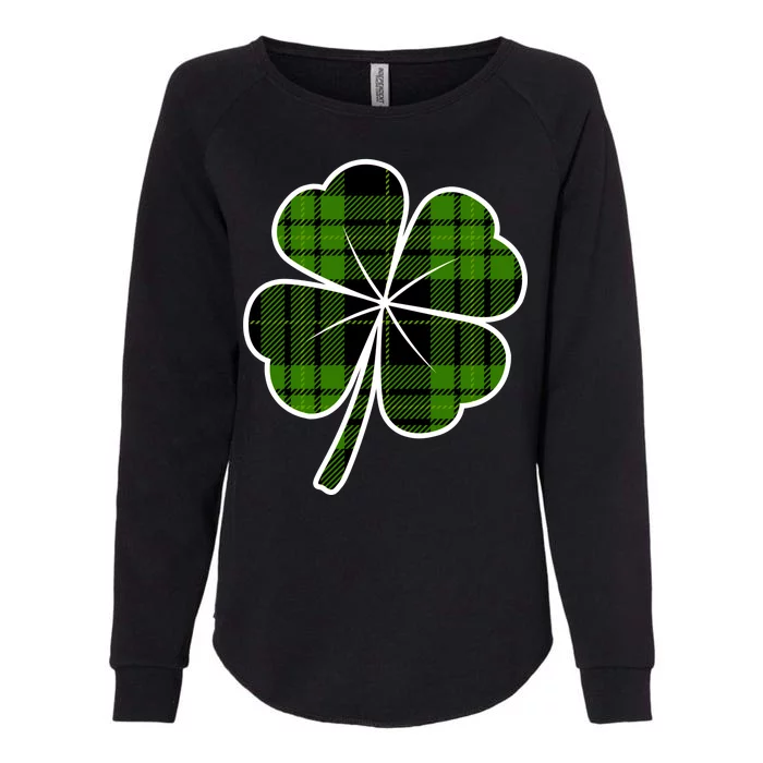 Four Leaf Clover Plaid Womens California Wash Sweatshirt