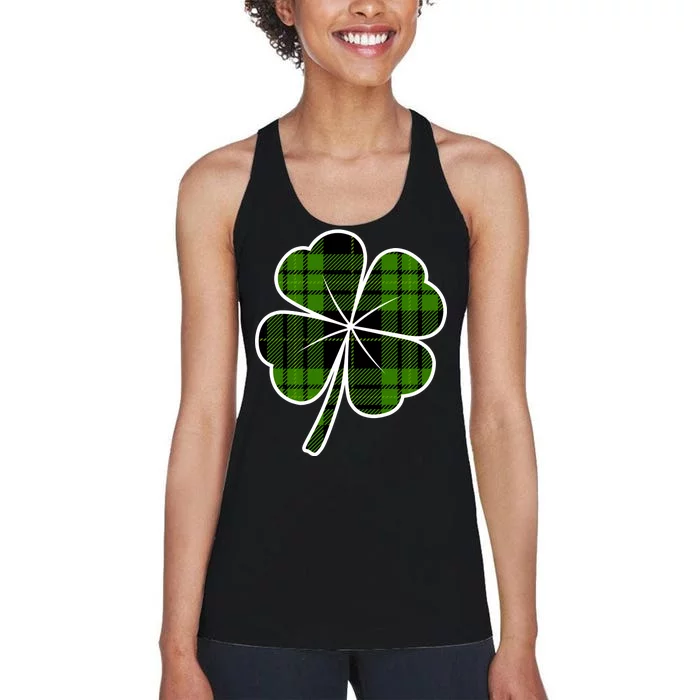 Four Leaf Clover Plaid Women's Racerback Tank