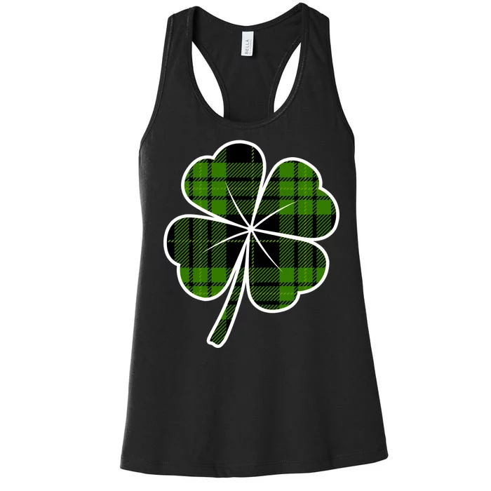 Four Leaf Clover Plaid Women's Racerback Tank