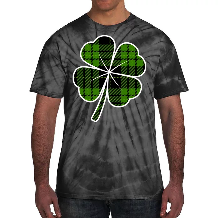 Four Leaf Clover Plaid Tie-Dye T-Shirt