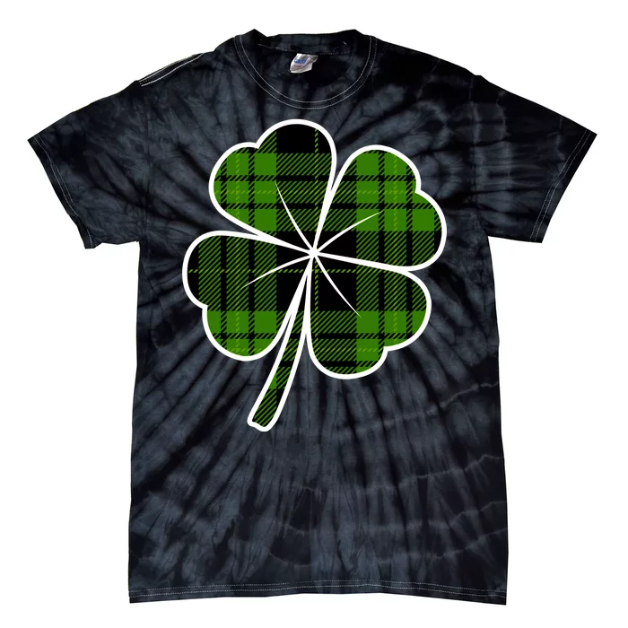 Four Leaf Clover Plaid Tie-Dye T-Shirt