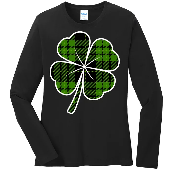 Four Leaf Clover Plaid Ladies Long Sleeve Shirt