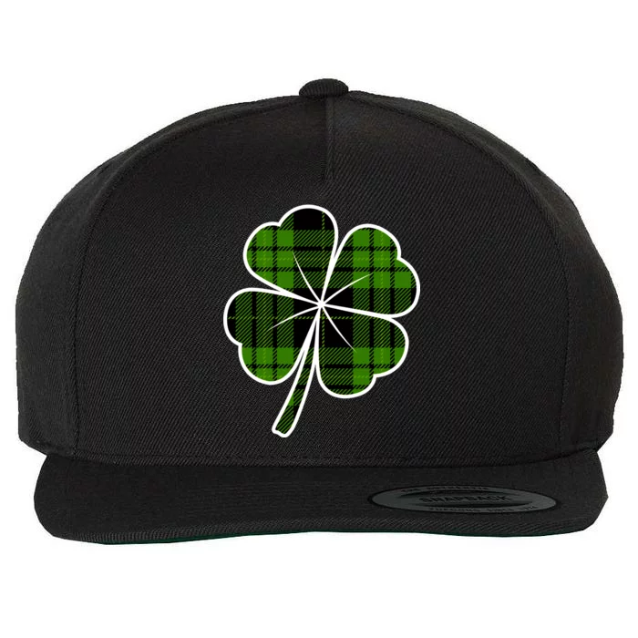 Four Leaf Clover Plaid Wool Snapback Cap