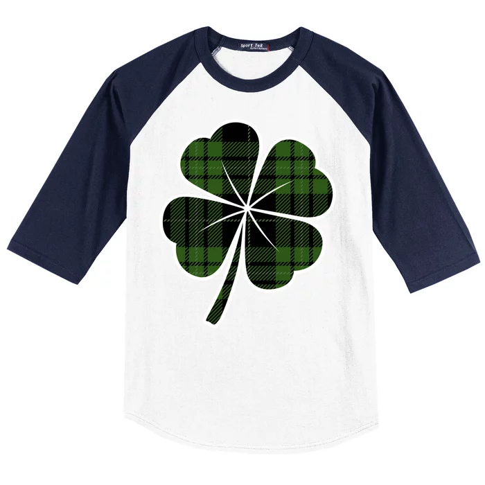 Four Leaf Clover Plaid Baseball Sleeve Shirt