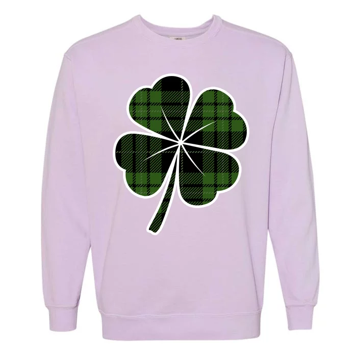 Four Leaf Clover Plaid Garment-Dyed Sweatshirt