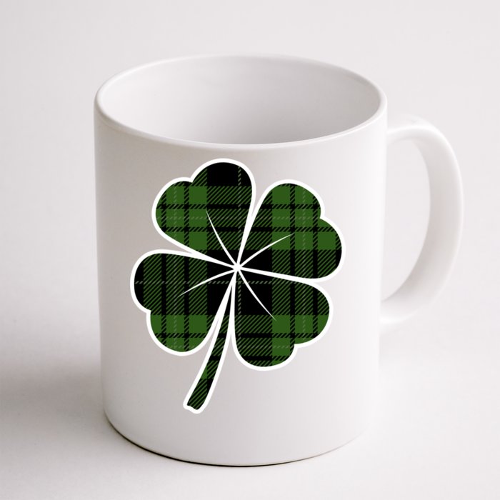 Four Leaf Clover Plaid Front & Back Coffee Mug