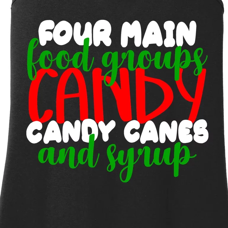 Four Main Food Groups Candy Canes & Syrup Ladies Essential Tank