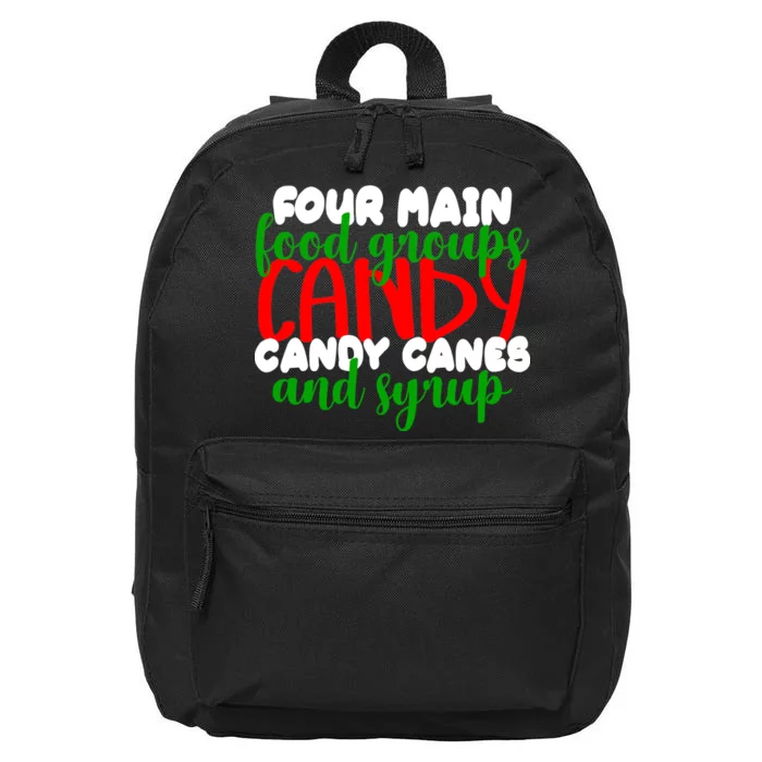 Four Main Food Groups Candy Canes & Syrup 16 in Basic Backpack