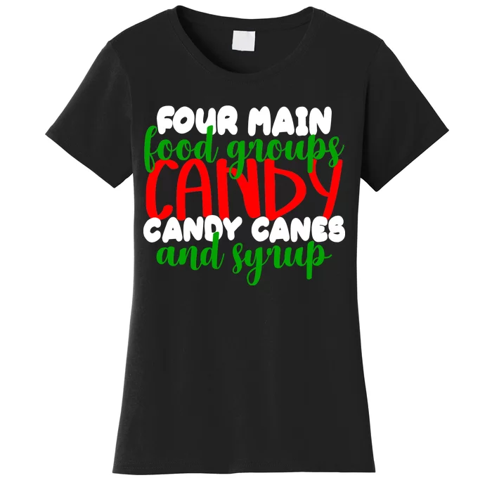 Four Main Food Groups Candy Canes & Syrup Women's T-Shirt