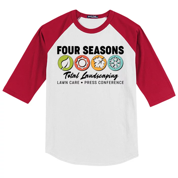 Four Seasons Total Landscaping Lawn Care Press Conference Kids Colorblock Raglan Jersey