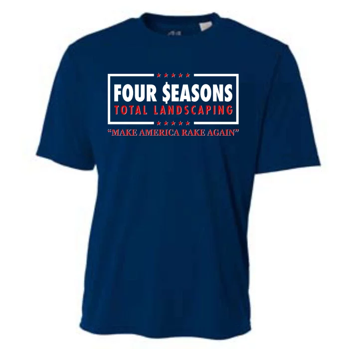 Four Seasons Total Landscaping Make America Rake Again Logo Cooling Performance Crew T-Shirt