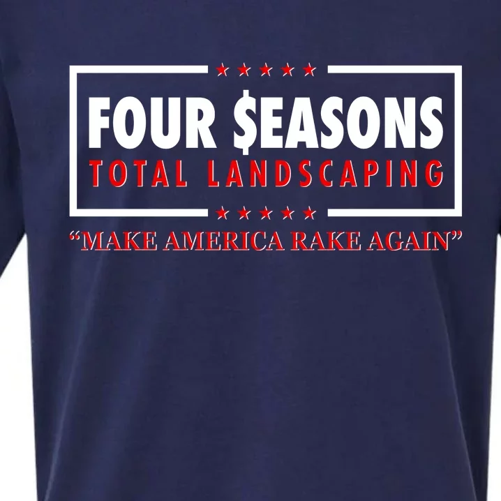 Four Seasons Total Landscaping Make America Rake Again Logo Sueded Cloud Jersey T-Shirt