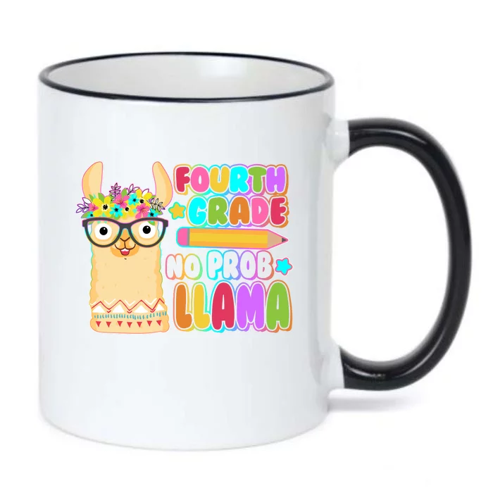 Fourth Grade No Prob Llama 4th Grade Students Teachers Black Color Changing Mug