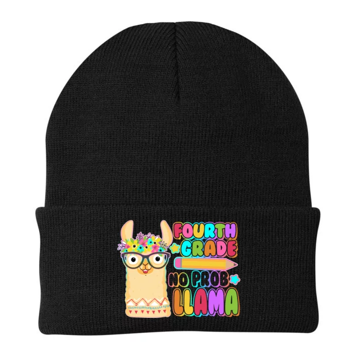 Fourth Grade No Prob Llama 4th Grade Students Teachers Knit Cap Winter Beanie