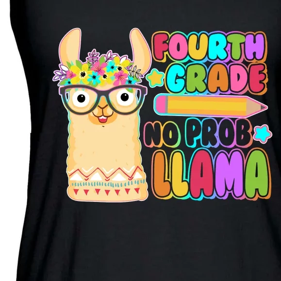 Fourth Grade No Prob Llama 4th Grade Students Teachers Ladies Essential Flowy Tank