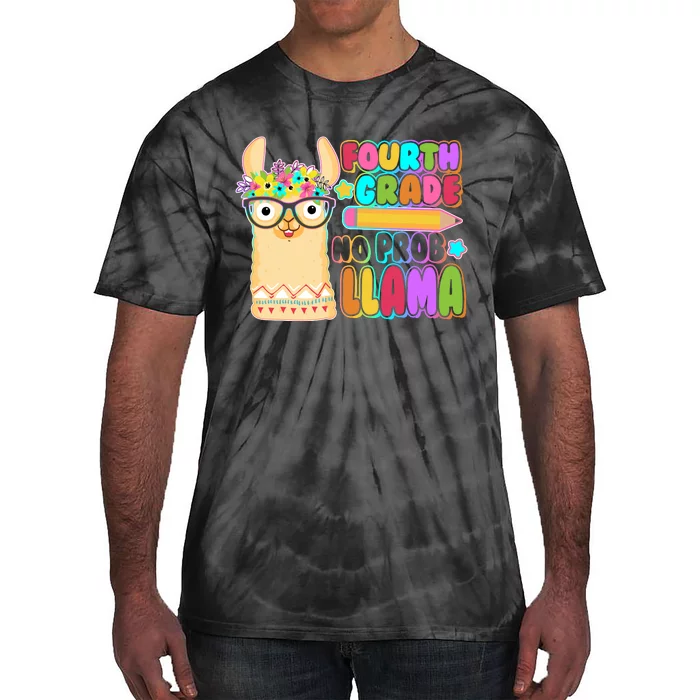 Fourth Grade No Prob Llama 4th Grade Students Teachers Tie-Dye T-Shirt