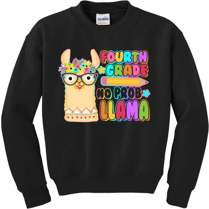 Fourth Grade No Prob Llama 4th Grade Students Teachers Kids Sweatshirt