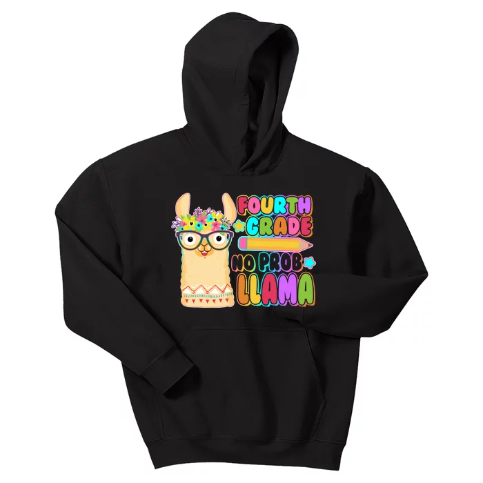 Fourth Grade No Prob Llama 4th Grade Students Teachers Kids Hoodie