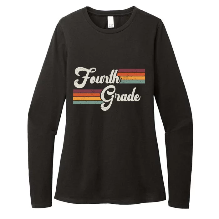 Fourth Grade Retro Vintage Womens CVC Long Sleeve Shirt